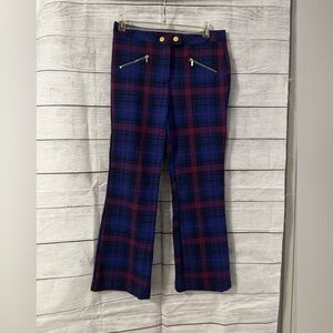 Time and Tru Blue and Purple Plaid Flared Pants